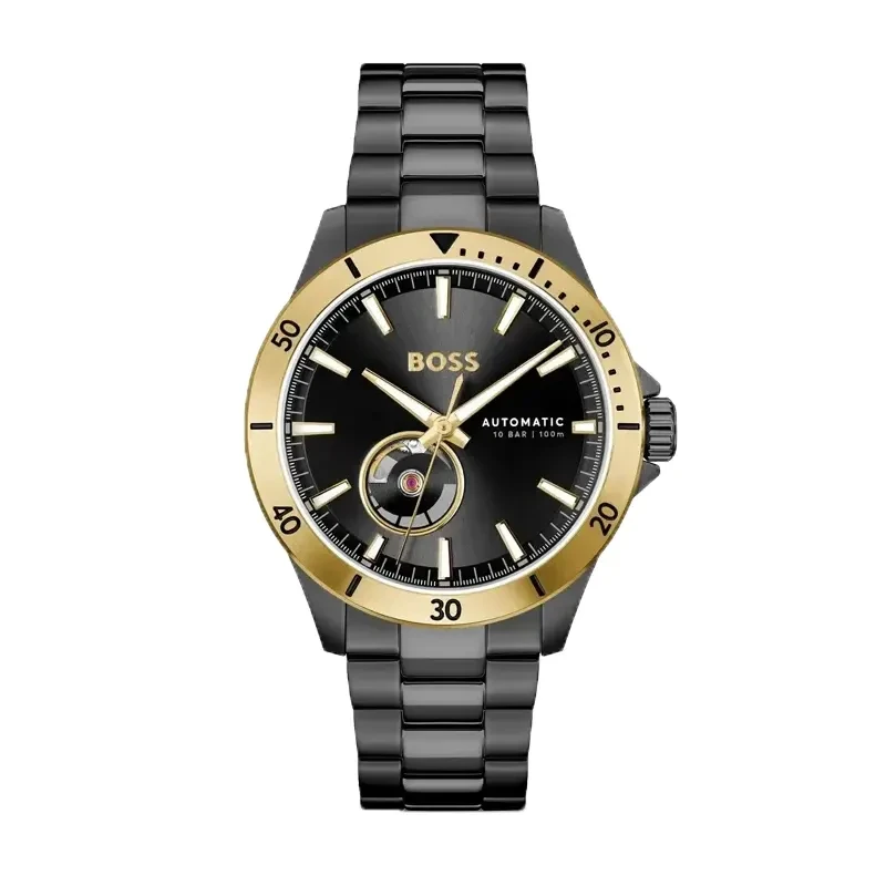 Hugo Boss Troper Automatic Full Black Men's Watch- 1514203